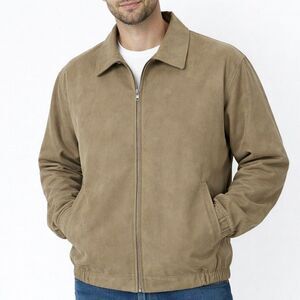 Gary Player Faux Suede Harrington Jacket Mens 4XL Tan Brown Golf Casual Coat